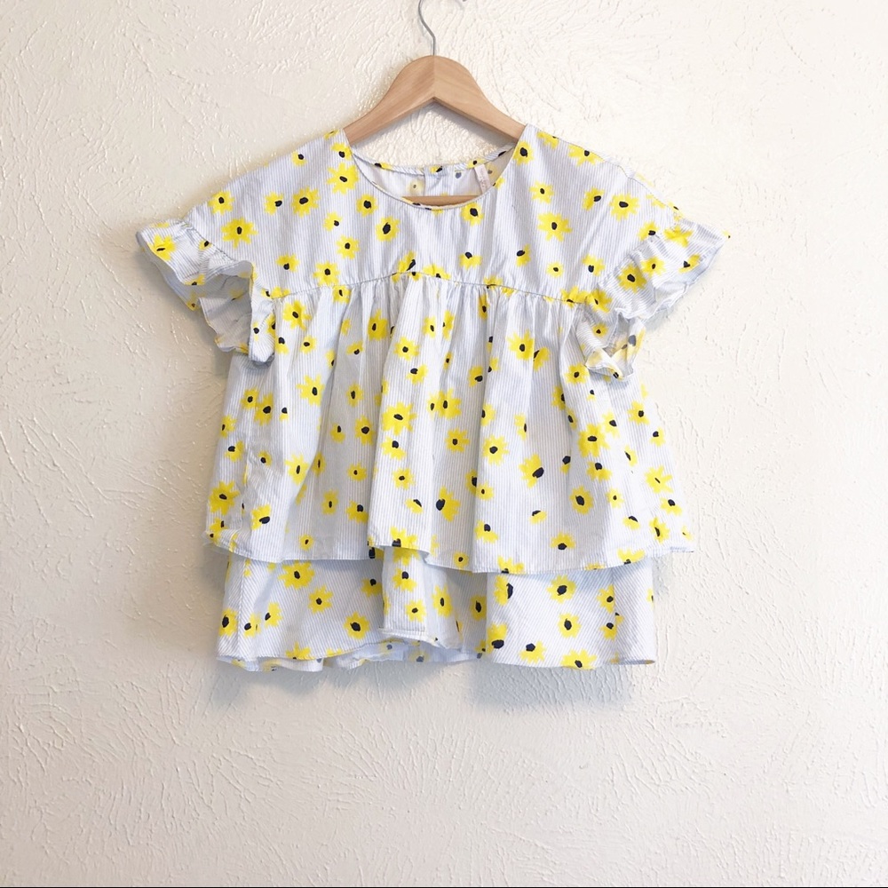 Zara Sun Flower Layered Top